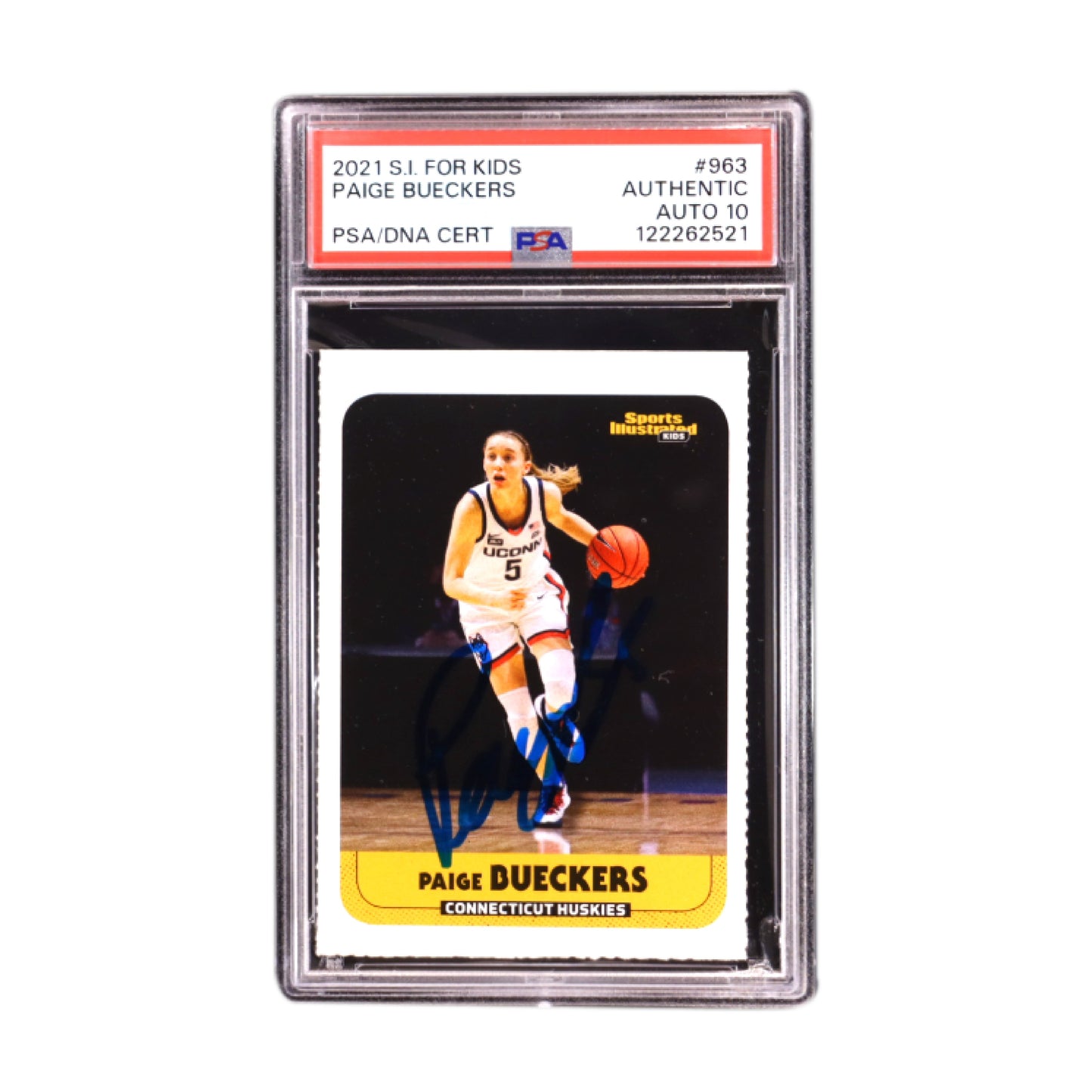 Paige Bueckers Signed 2021 Sports Illustrated For Kids #963 RC PSA Autograph 10
