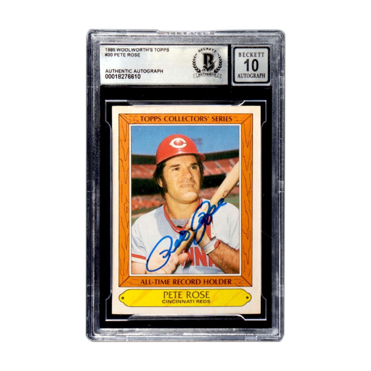 Pete Rose Signed 1985 Woolworth's Topps #30 BGS Autograph 10