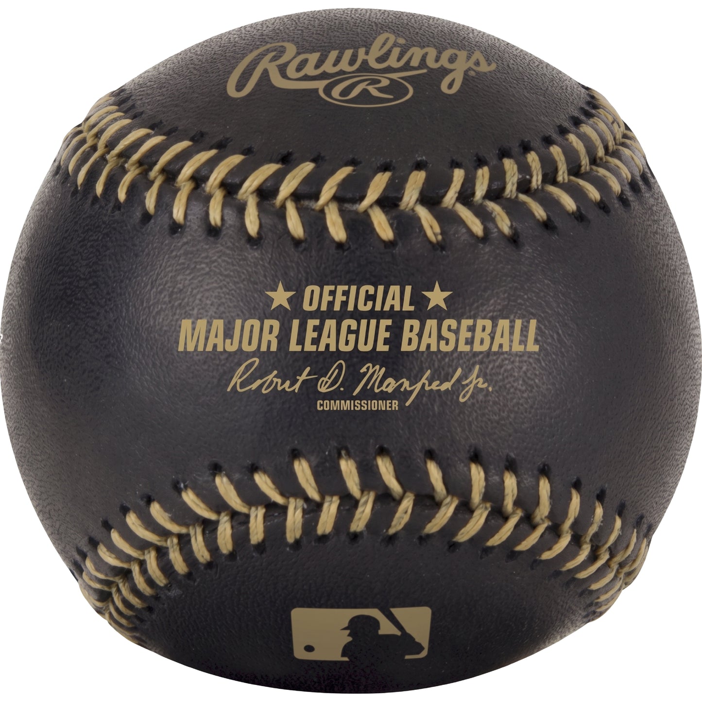 Black Major League  BASEBALL - (Black leather w/gold stitching & stamping) - (ROMLBBG) - BLACK &...