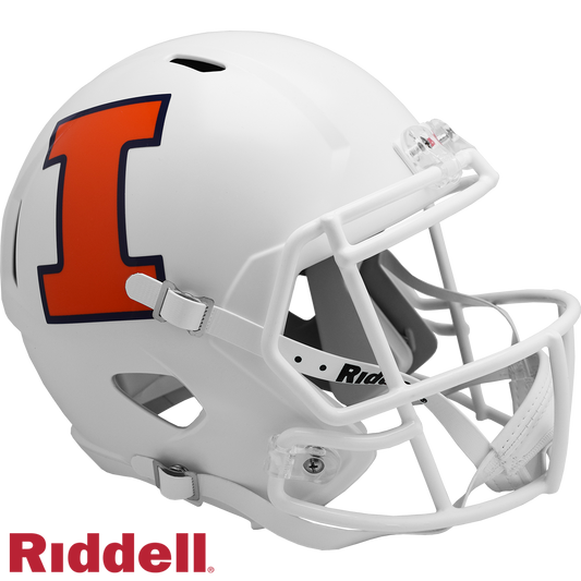 Illinois White F/S Replica Football Helmet