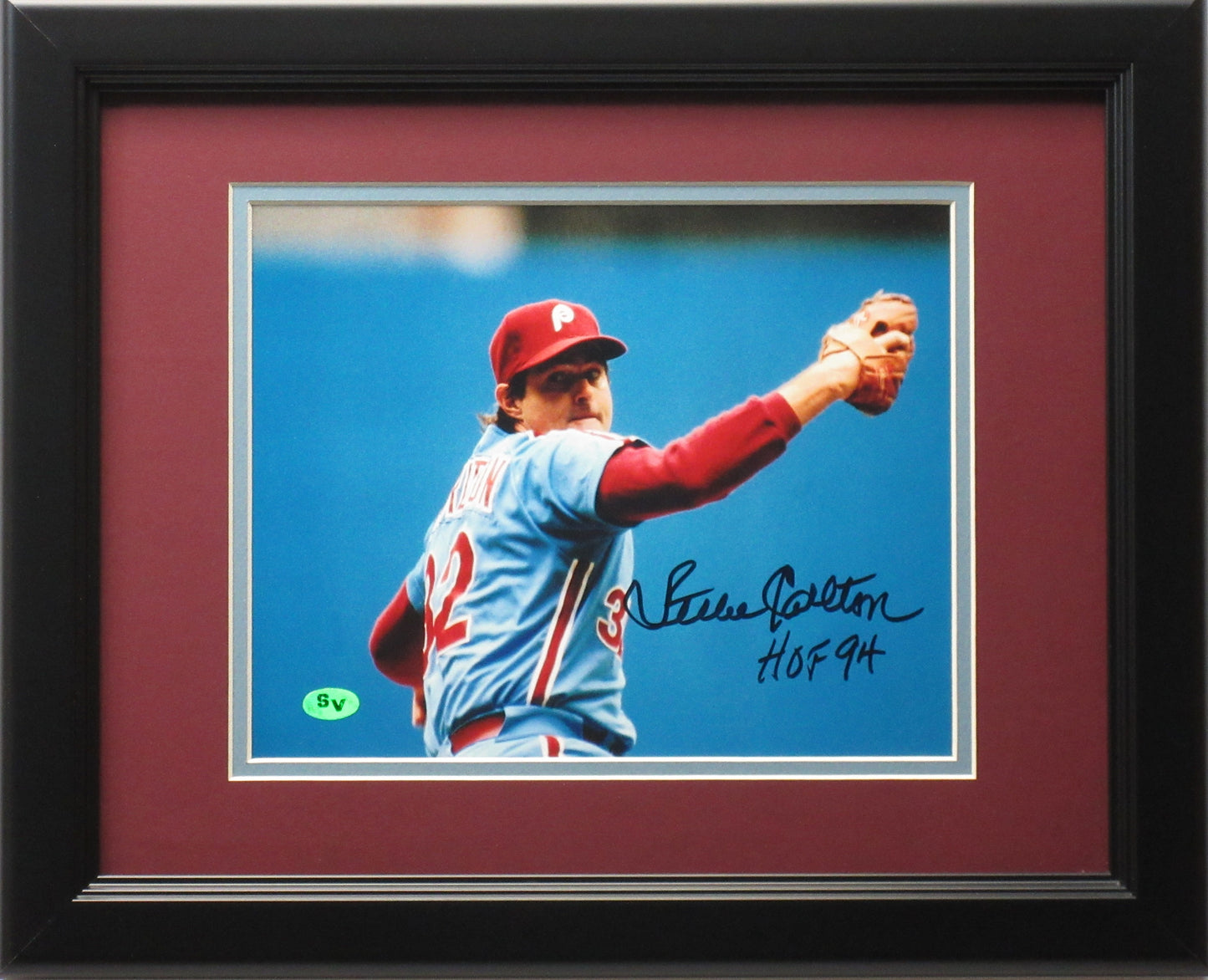 Steve Carlton Philadelphia Phillies Autographed 8x10 Photo Framed