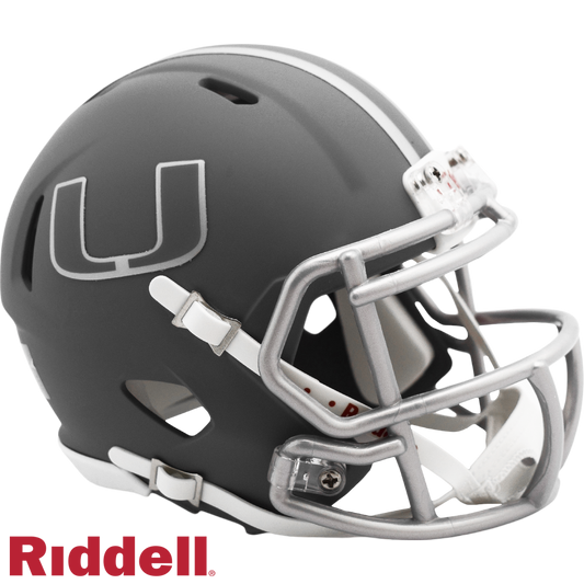 Miami Hurricanes Slate Mini Football Helmet