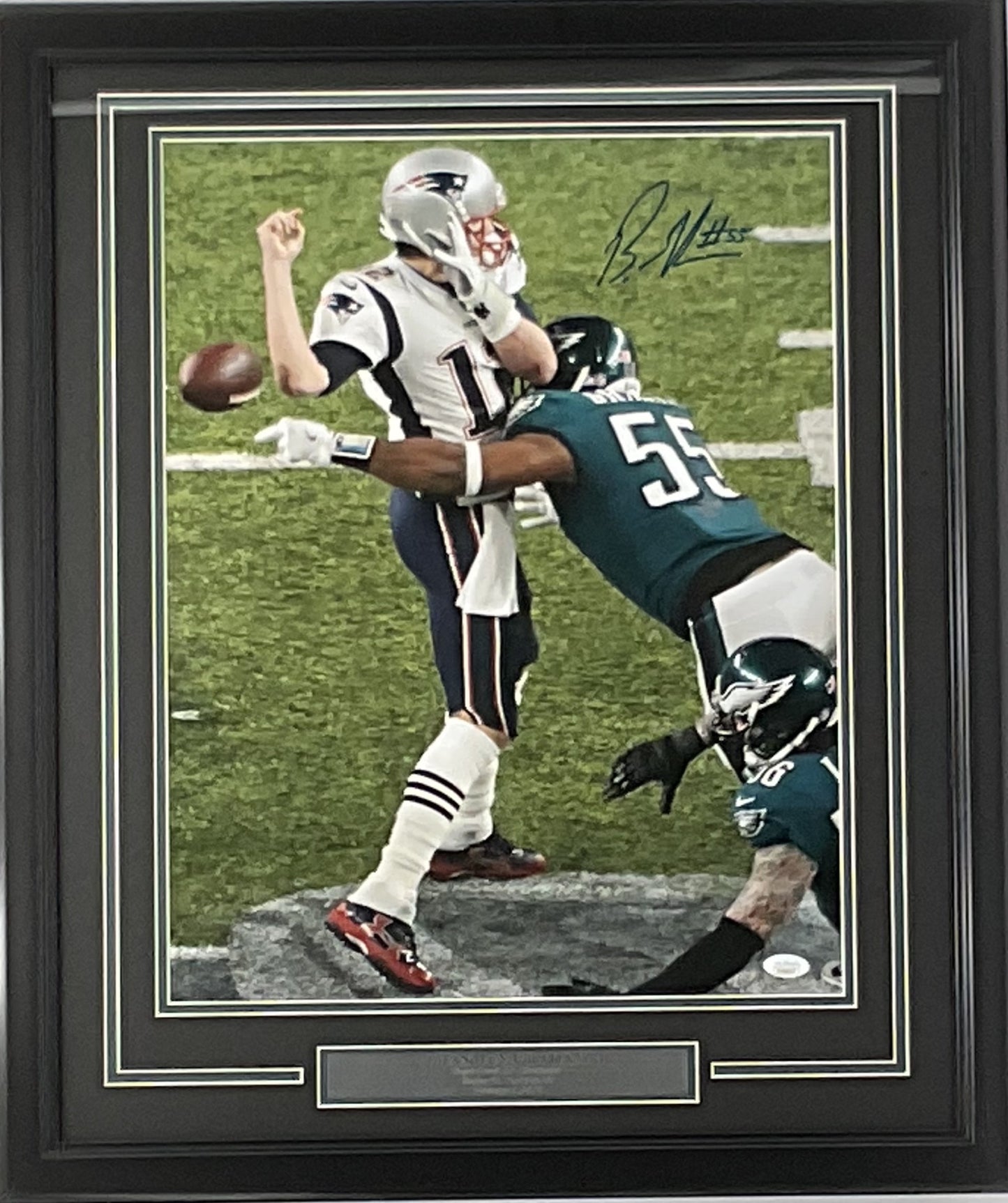 Brandon Graham Philadelphia Eagles Autographed SB LII Strip Sack Photo Framed