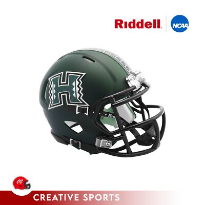 Hawaii Warriors Matte Green Mini Football Helmet