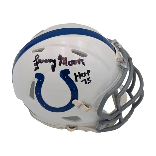 Lenny Moore Signed "HOF 95" Colts Speed Mini Helmet - Schwartz