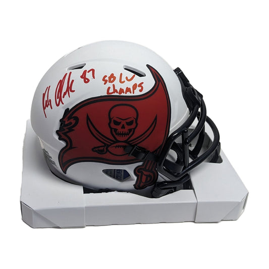 Rob Gronkowski Autographed Tampa Bay Bucs Lunar Mini Helmet with SB LV Champs - PSA