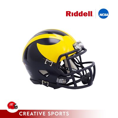 Michigan Wolverines Matte Finish Mini Football Helmet#8053434