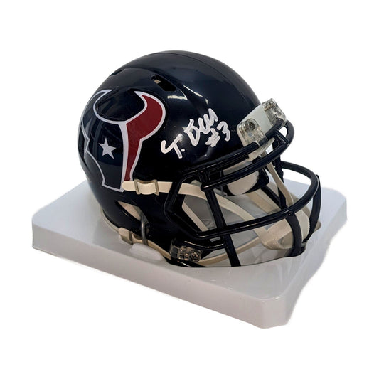 Tank Dell signed Texans Speed Mini Helmet - BAS