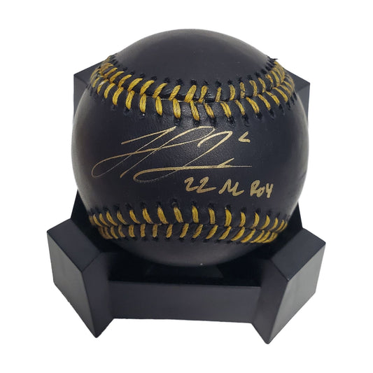 Michael Harris signed Black Major League Baseball w/22 NL ROY Inscription-FAN