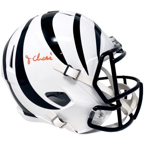 Ja'Marr Chase Autographed Bengals Alt Replica Helmet - Beckett Auth