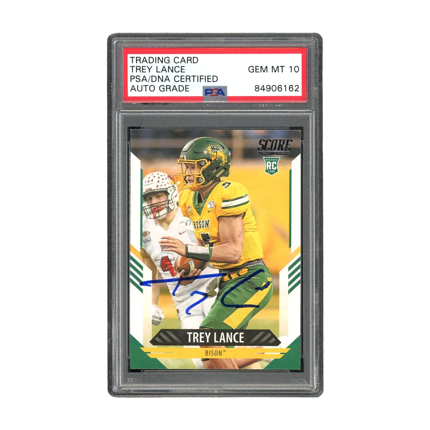 Trey Lance Autographed 2021 Panini Score Gem Mint 10 Auto - PSA