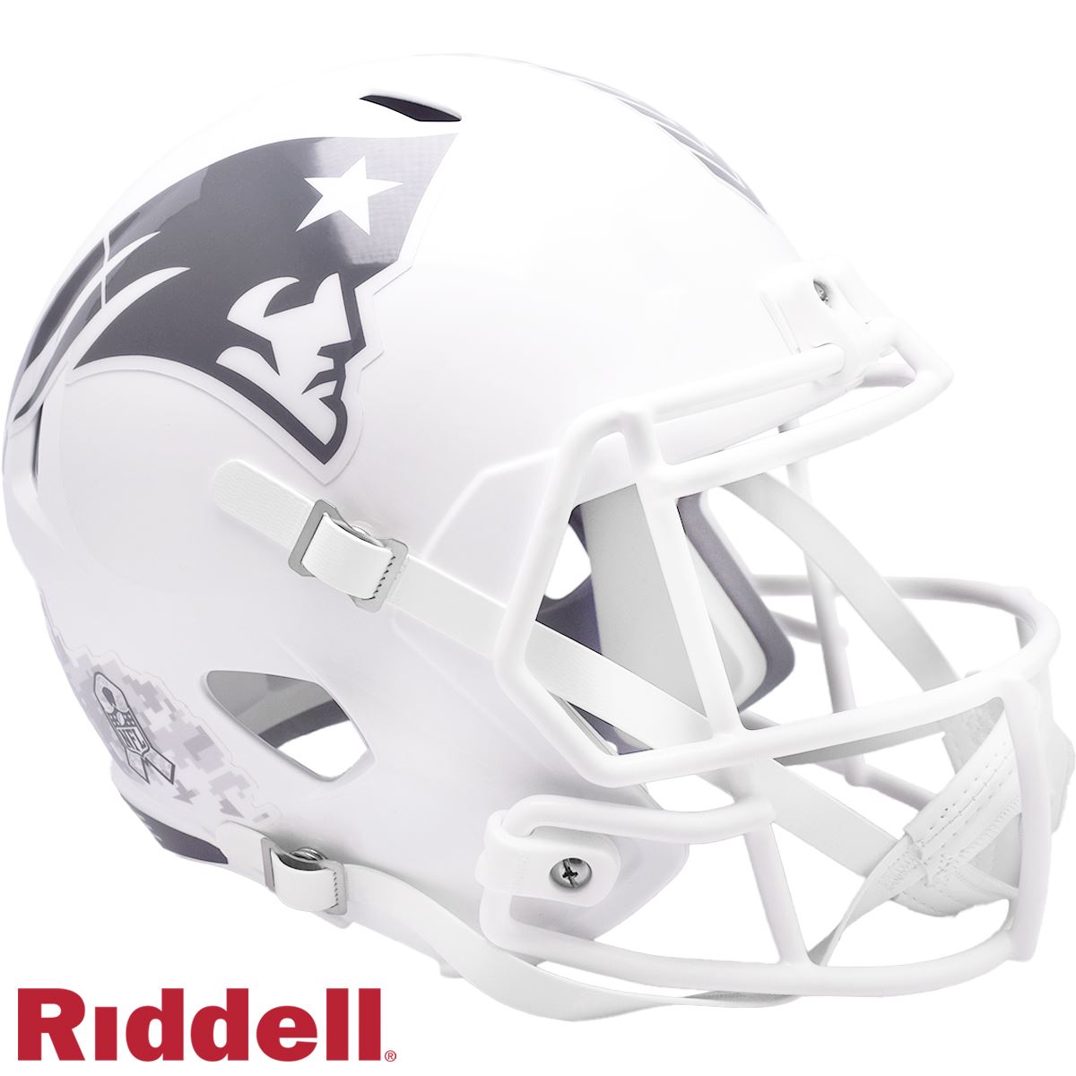 New England Patriots 2024 Salute to Service Riddell Speed Replica Football Helmet