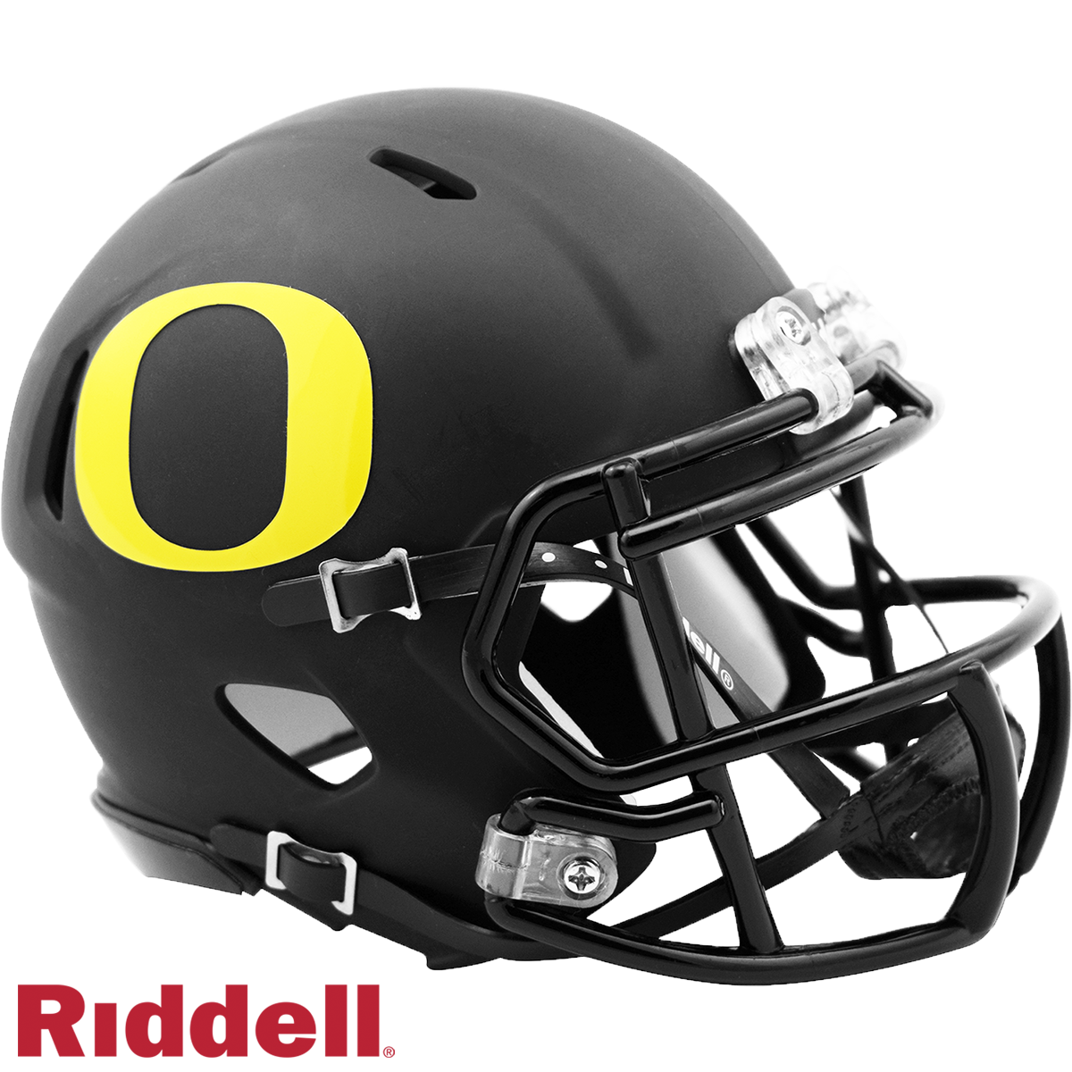 Oregon Ducks Matte Black Mini Football Helmet-#8053219