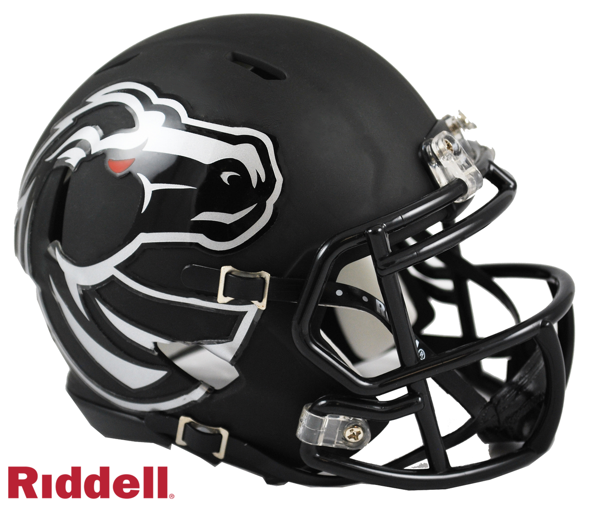 Boise State Broncos Matte Black Mini Football Helmet