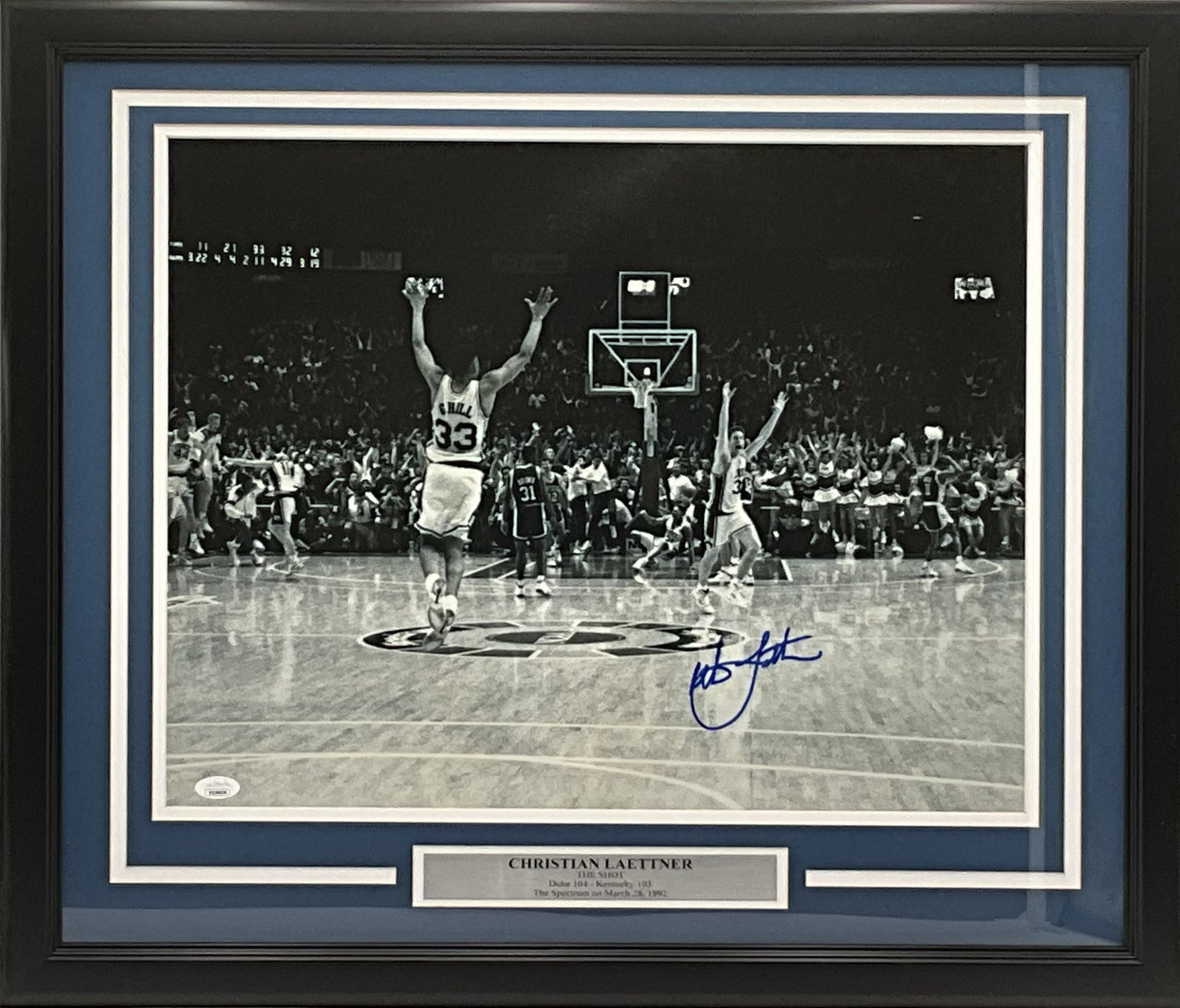 Christian Laettner Duke Blue Devils Autographed 16x20 "The Shot" Photo Framed