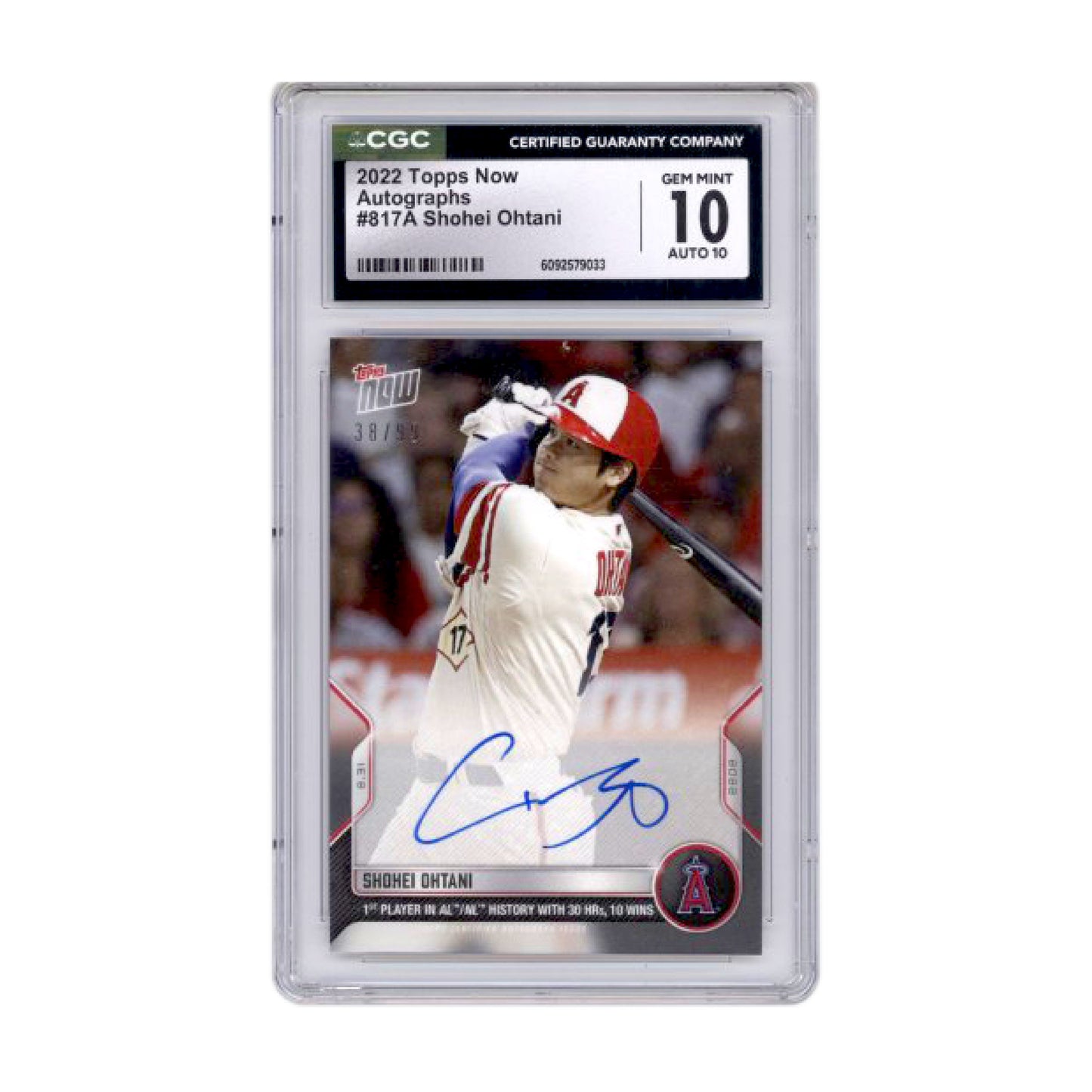 Shohei Ohtani 2022 Topps Now Autographs /99 CGC 10 Auto 10