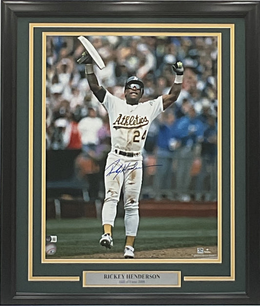 Rickey Henderson Oakland Athletics Autographed 16x20 Photo Framed