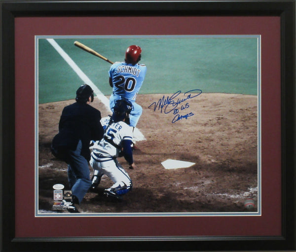 Framed Mike Schmidt Philadelphia Phillies Autographed Light Blue