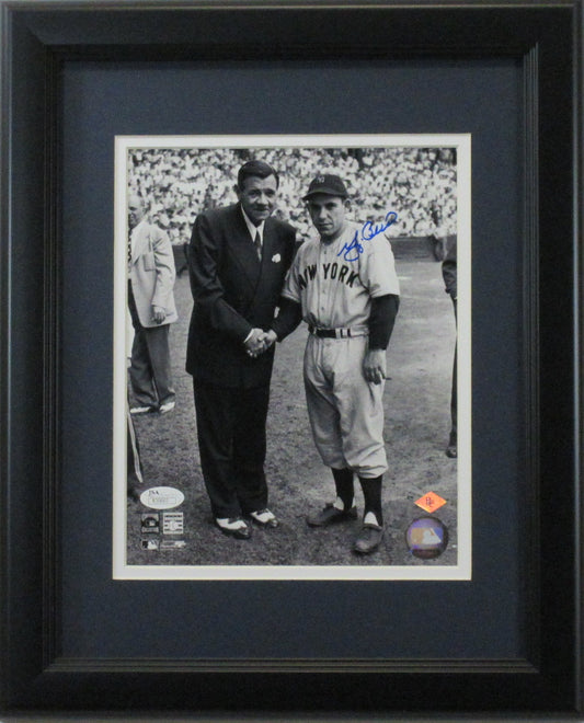 Yogi Berra Autographed 8x10 "Babe Ruth" Photo Framed