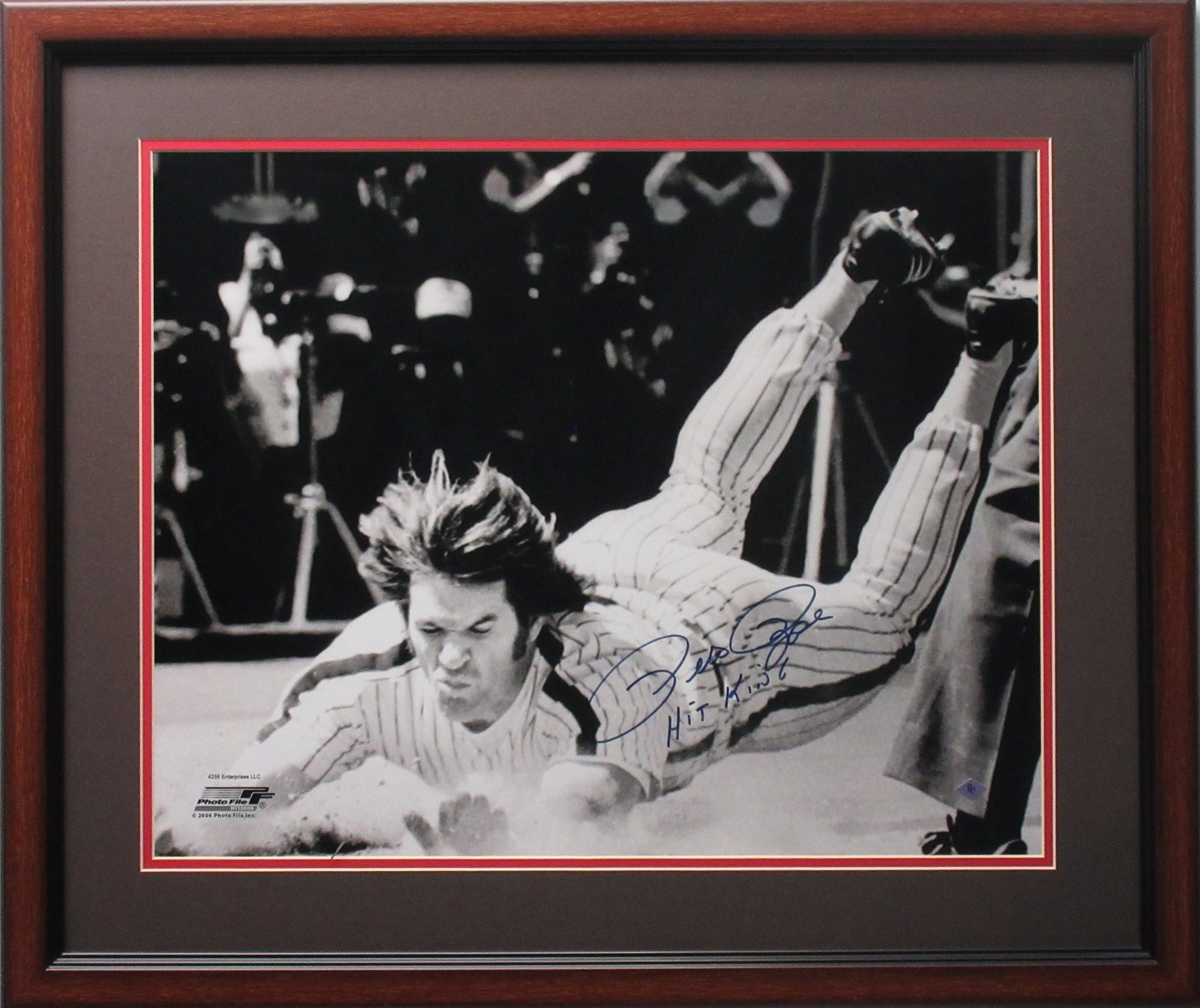 Pete Rose Philadelphia Phillies Autographed "Head First" Photo Framed