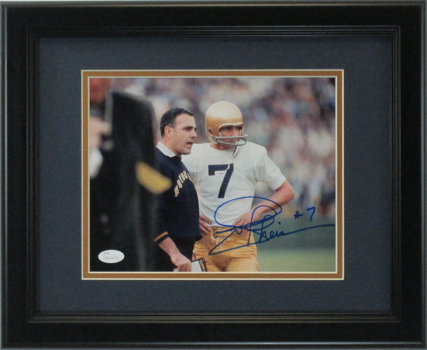 Joe Theismann Notre Dame Autographed 8x10 Photo Framed