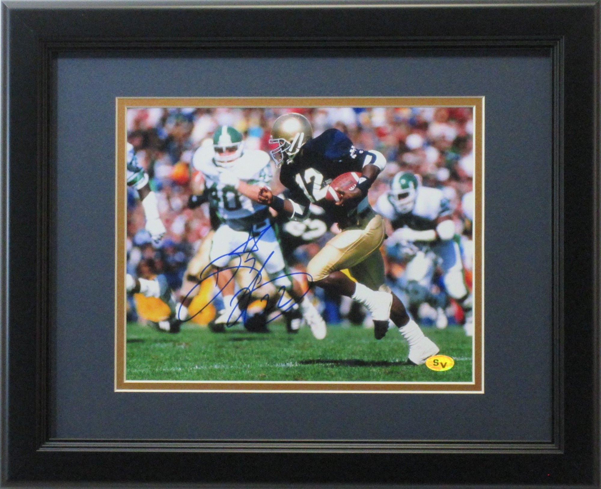 Ricky Watters Notre Dame Autographed 8x10 Photo Framed