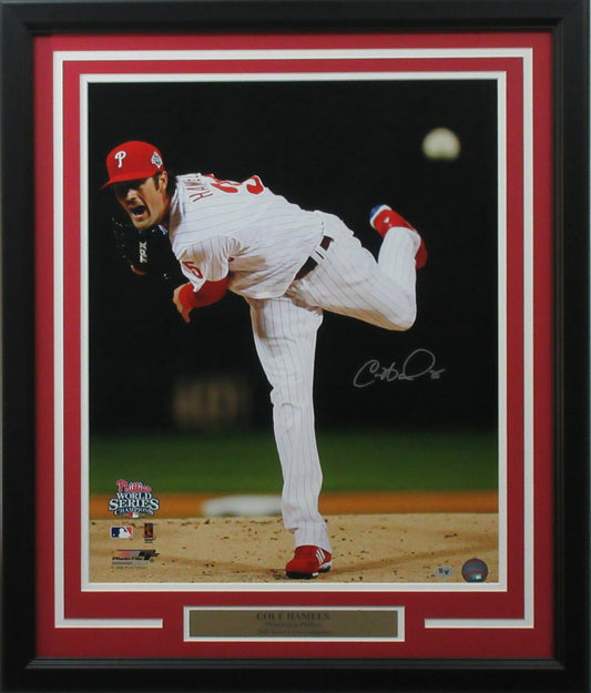 Cole Hamels Philadelphia Phillies Autographed 16x20 '08 World Series" Photo Framed