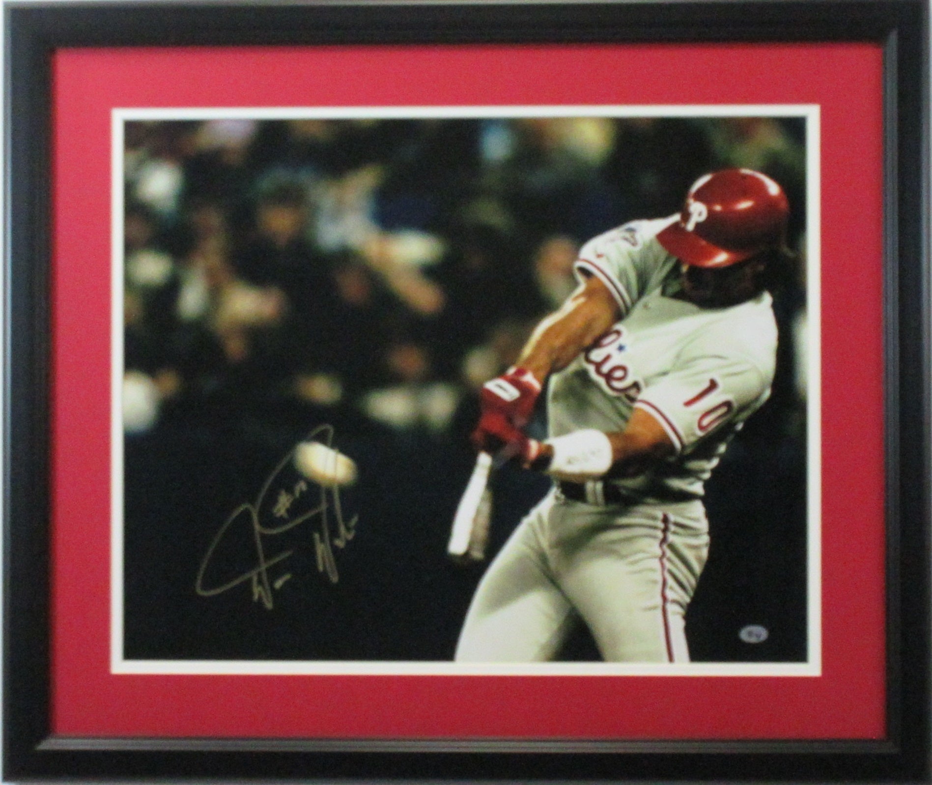 Darren Daulton Philadelphia Phillies Autographed "Swing" Photo Framed