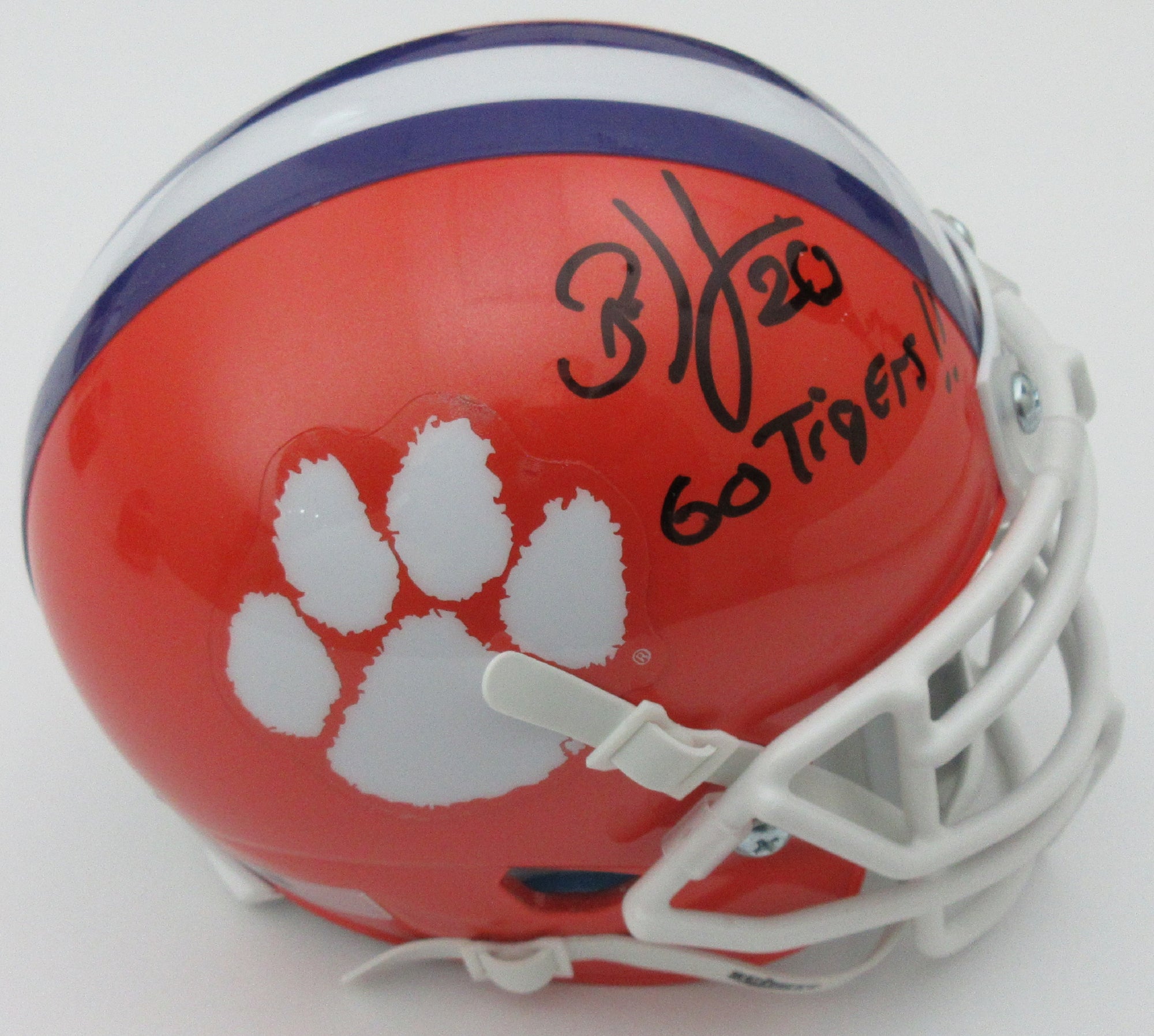 Brian Dawkins Autographed Clemson Schutt Replica Mini Helmet inscribed "Go Tigers" JSA