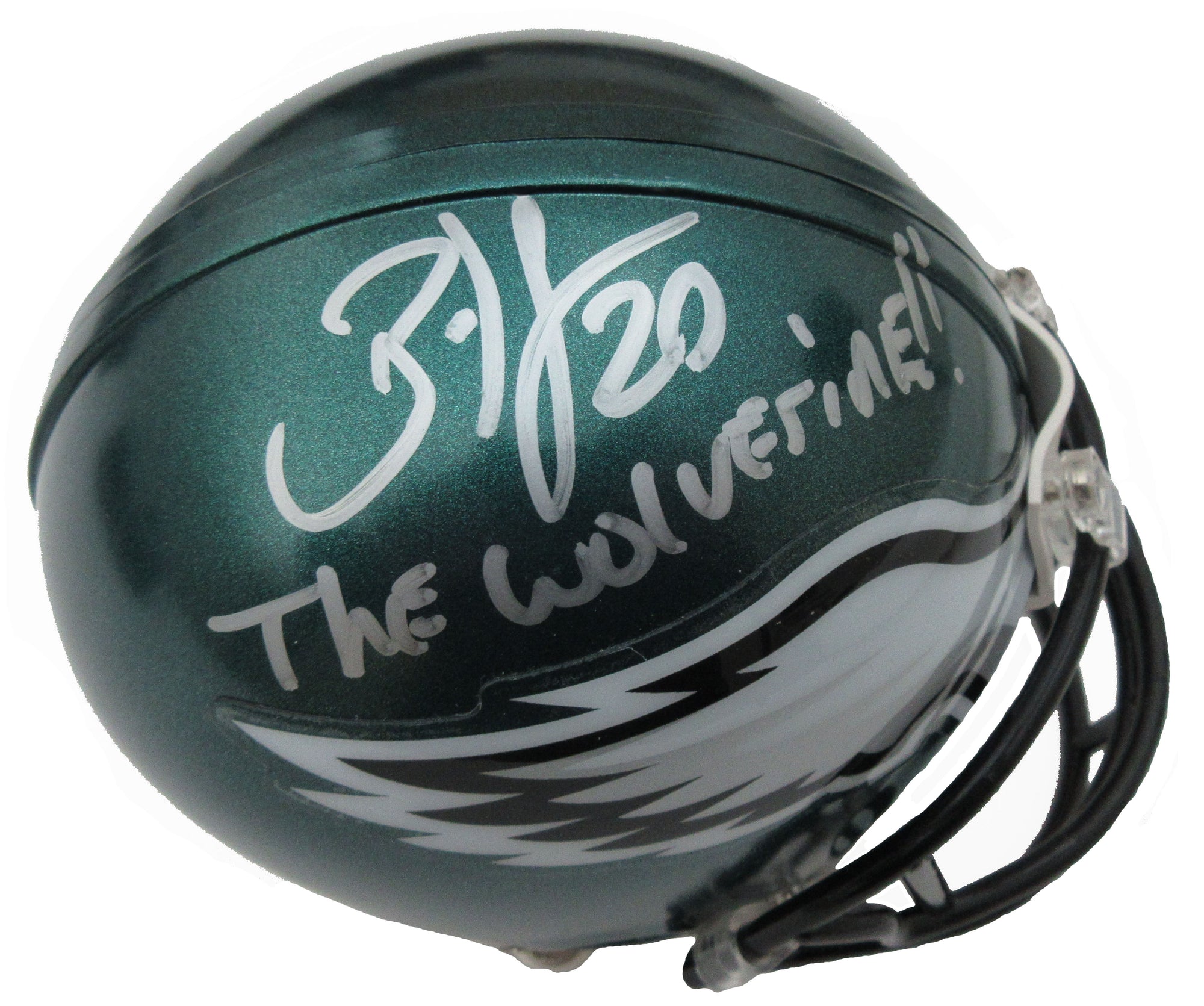 Brian Dawkins Philadelphia Eagles Autographed mini-helmet Inscribed Wolverine JSA