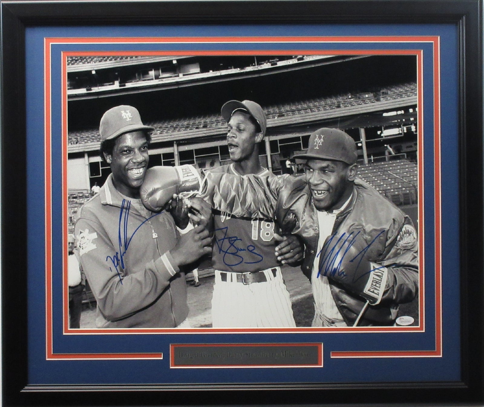 Darryl Strawberry, Doc Gooden & Lenny Dykstra Autographed New York