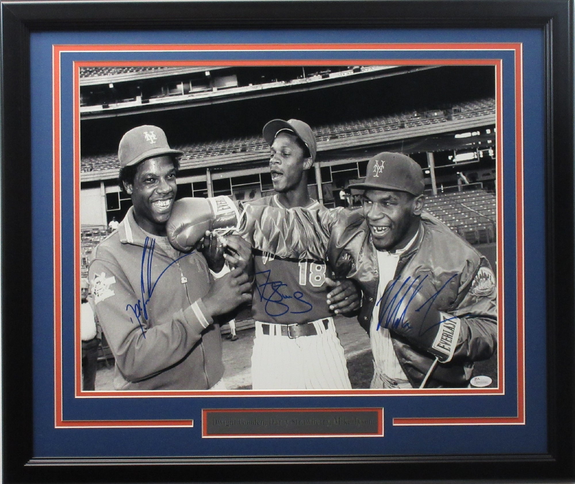 Gooden, Strawberry & Tyson Autographed 16x20  N.Y. Mets Photo Framed