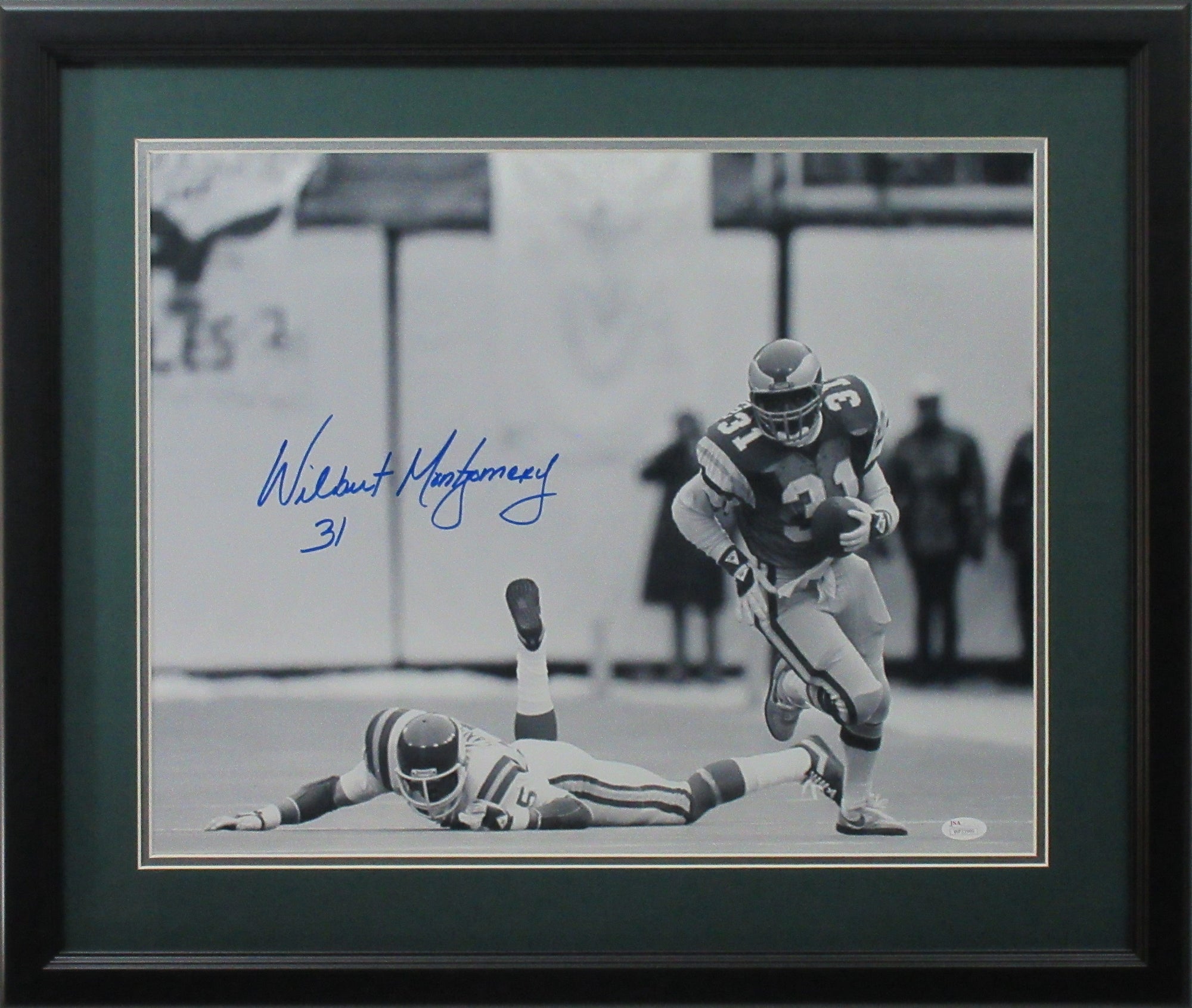 Wilbert Montgomery 16x20 Autographed Philadelphia Eagles 1980 Divisional Playoff Photo Framed JSA