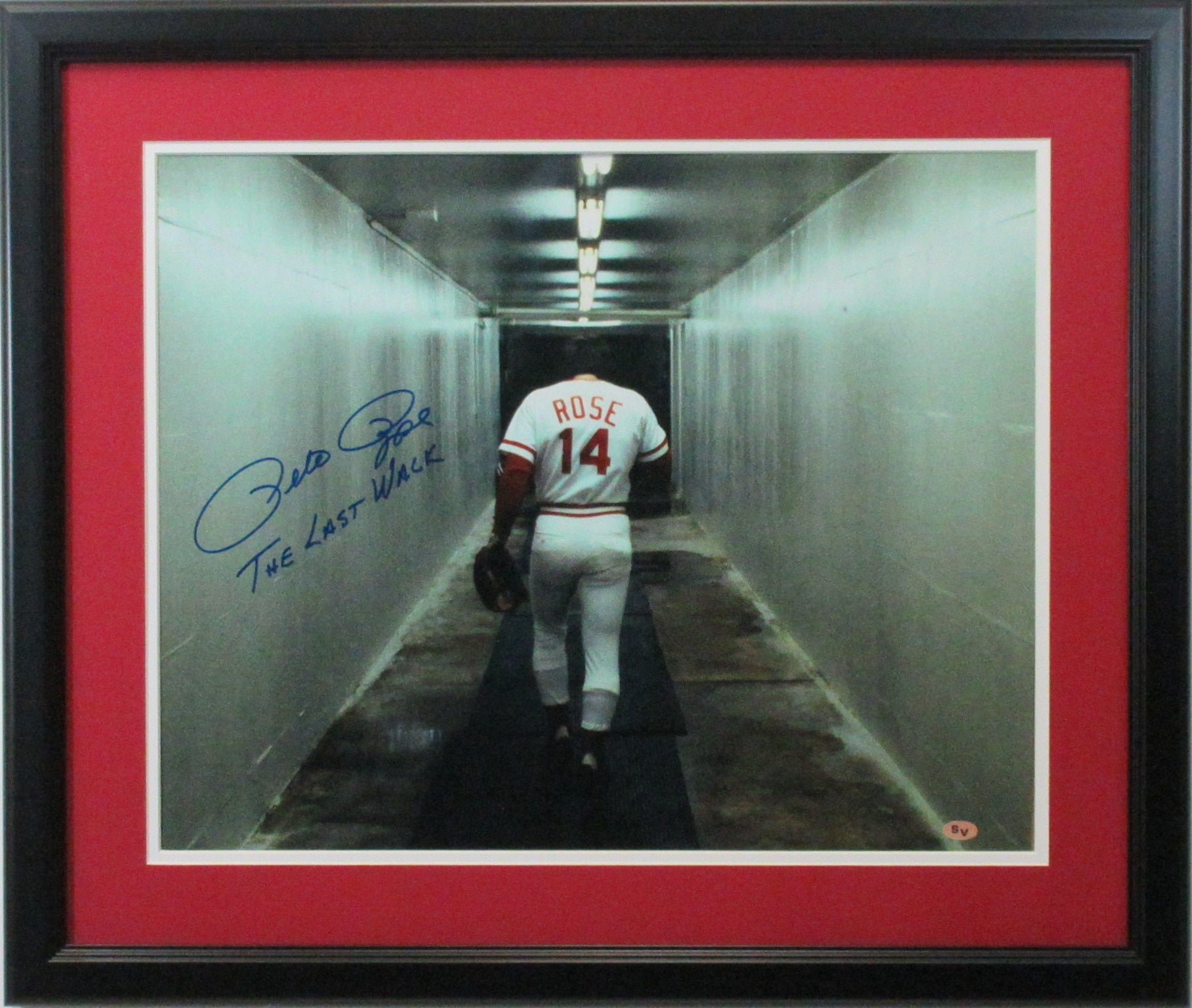 Pete Rose Cincinnati Reds Autographed "Hallway" 16x20 Photo Framed