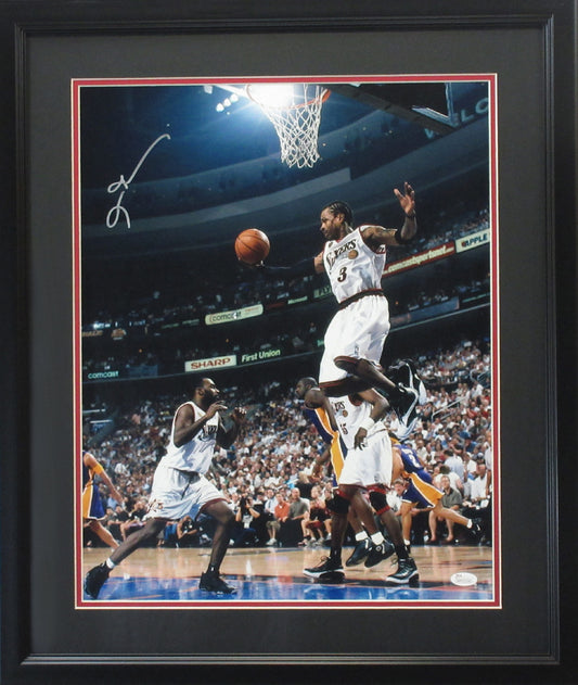 Allen Iverson Philadelphia 76ers Autographed 16x20 Photo Framed