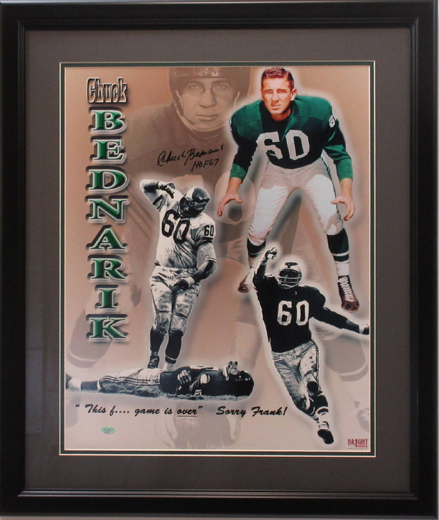 Chuck Bednarik, Hall of Fame, Philadelphia Eagles, Signed 8x10 Photograph