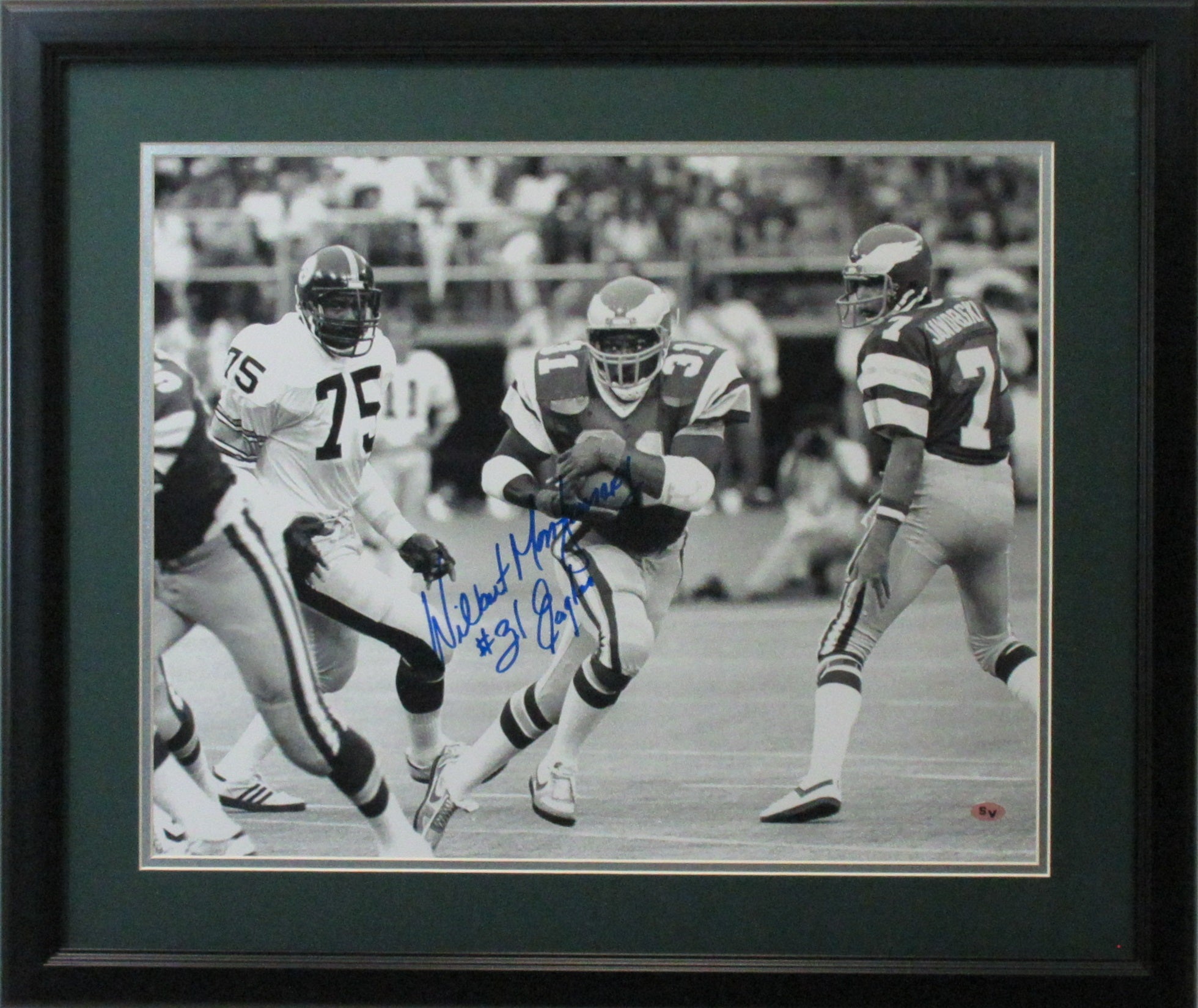 Wilbert Montgomery 16x20 Autographed "Steelers" photo framed