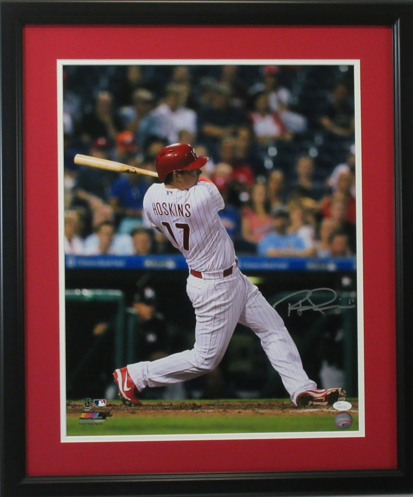 Rhys Hoskins Autographed 16x20 "Pinstriped" Photo Framed