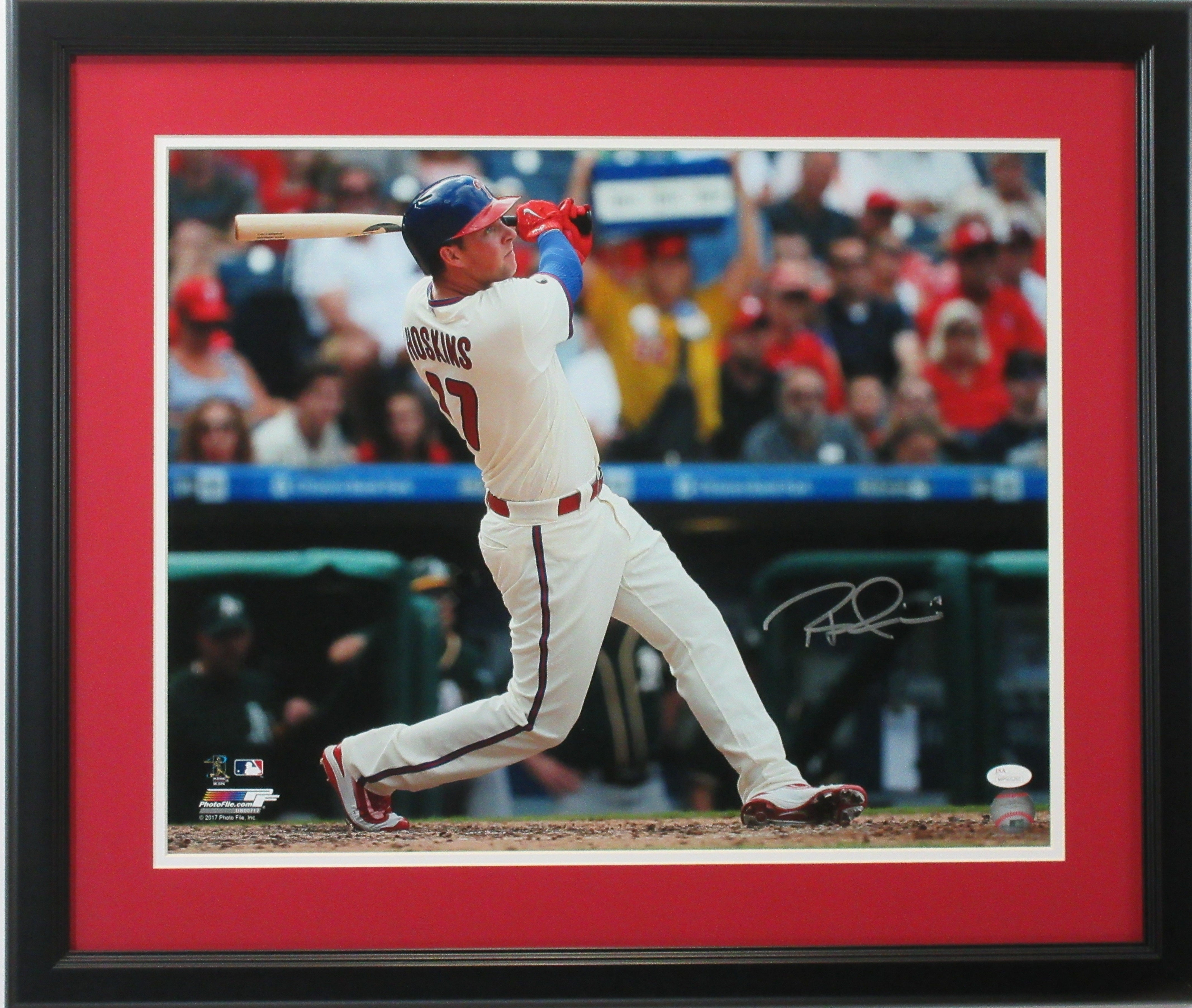 Rhys Hoskins signed autographed Philadelphia Phillies 16x20 framed photo JSA