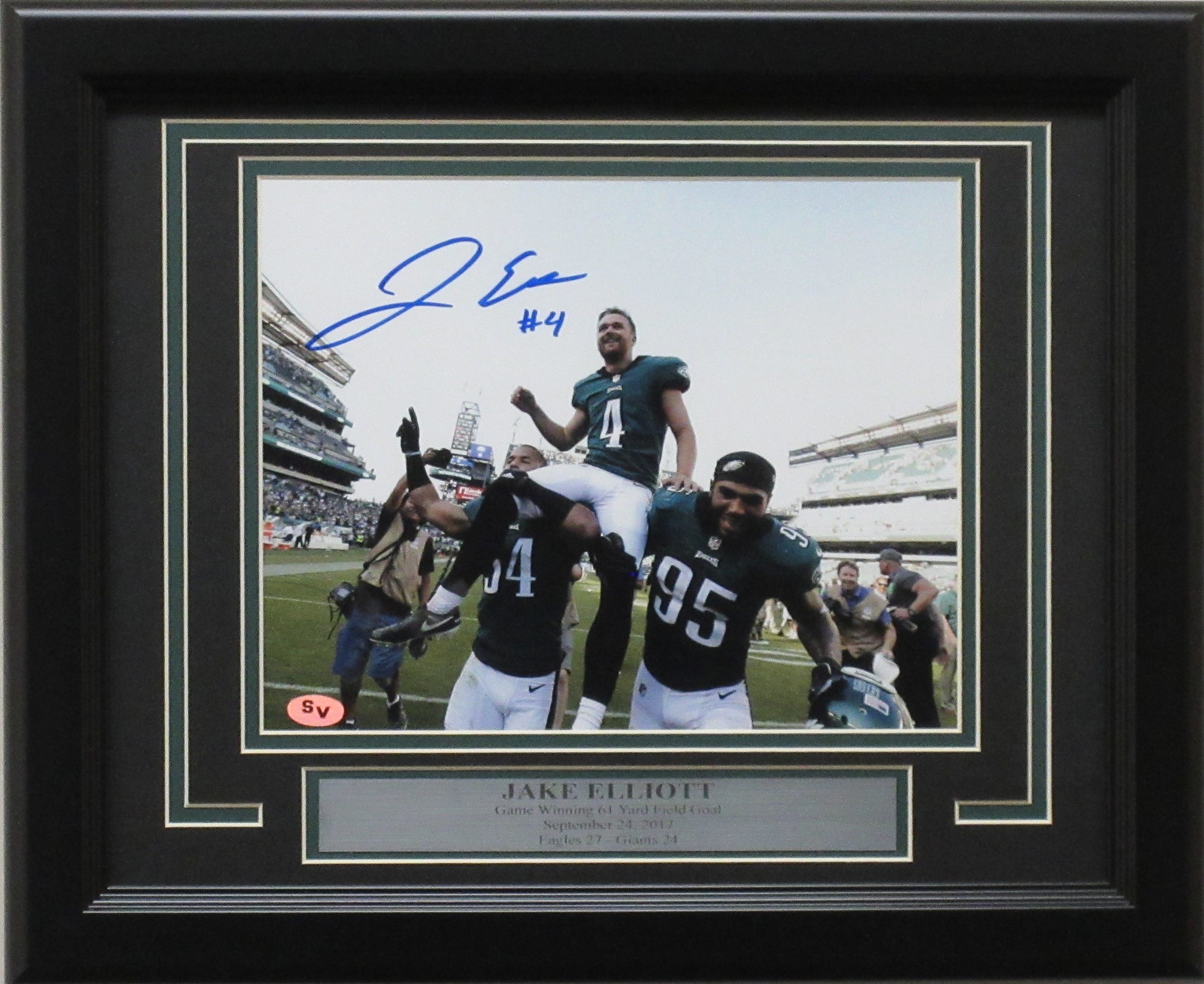 Brent Celek Super Bowl Entrance Philadelphia Eagles Autographed Framed  Football Photo