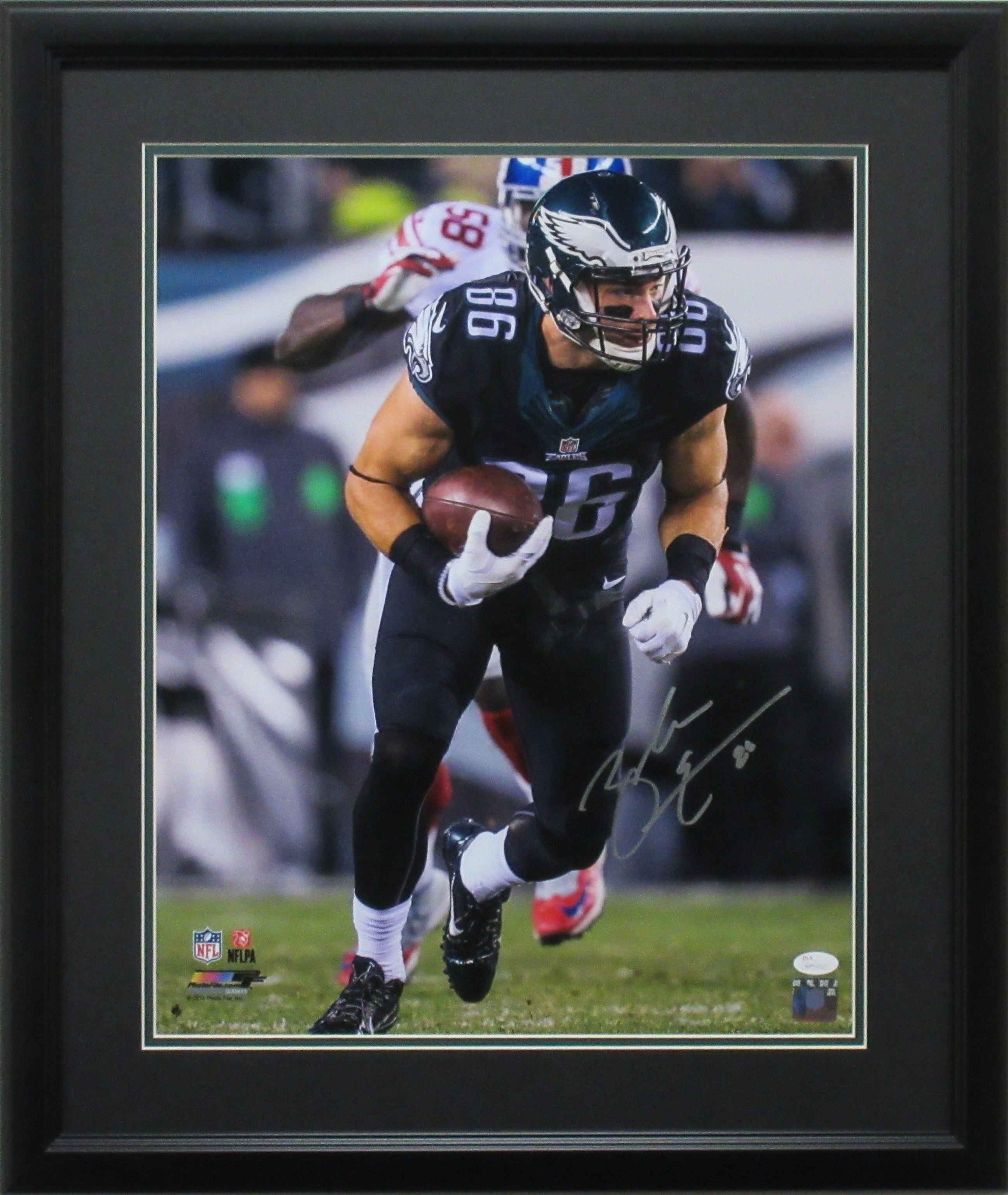 Zach Ertz autograph signed Eagles 2024 16x20 photo black Framed