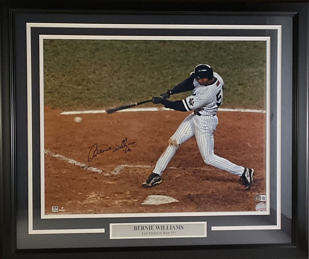 Bernie Williams New York Yankees Autographed Blue BP Mitchell