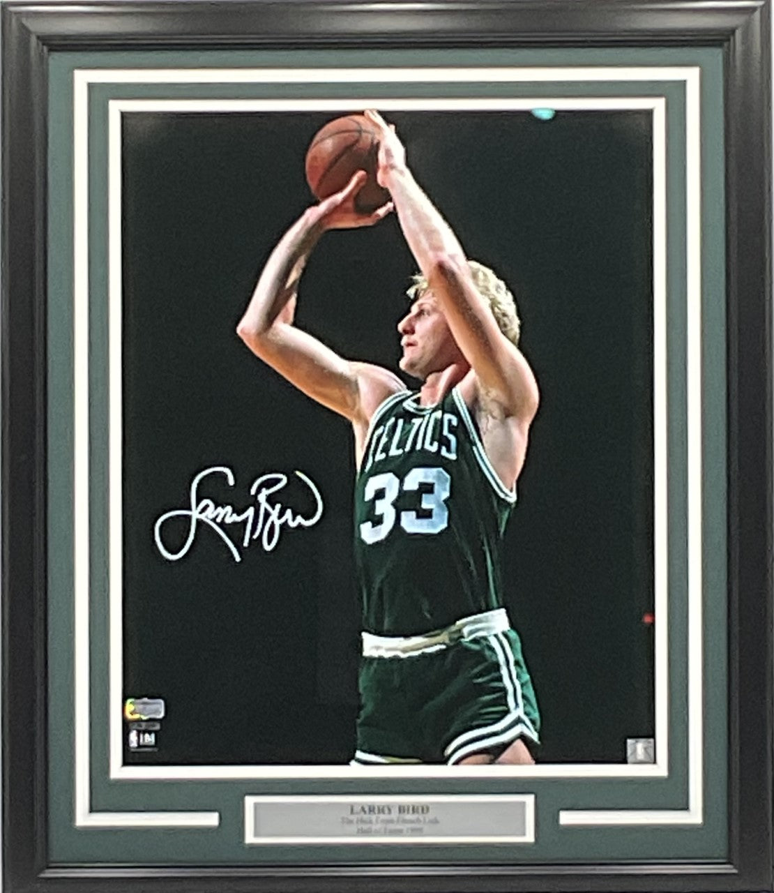 Larry Bird Boston Celtics Autographed 16x20 Photo Framed