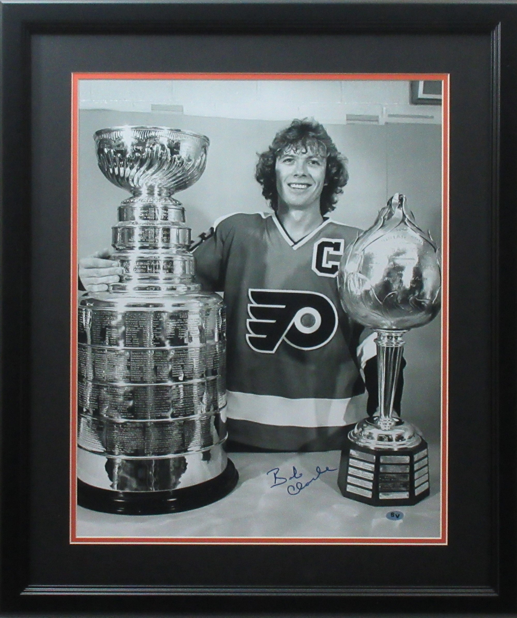 Bobby Clarke Autographed 16x20 Philadelphia Flyers "Awards" Photo Framed