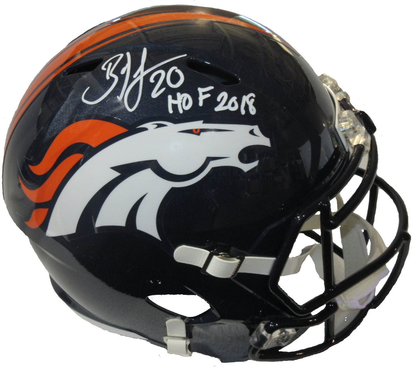 Brian Dawkins Autographed FS Denver Broncos Helmet Inscribed HOF 2018