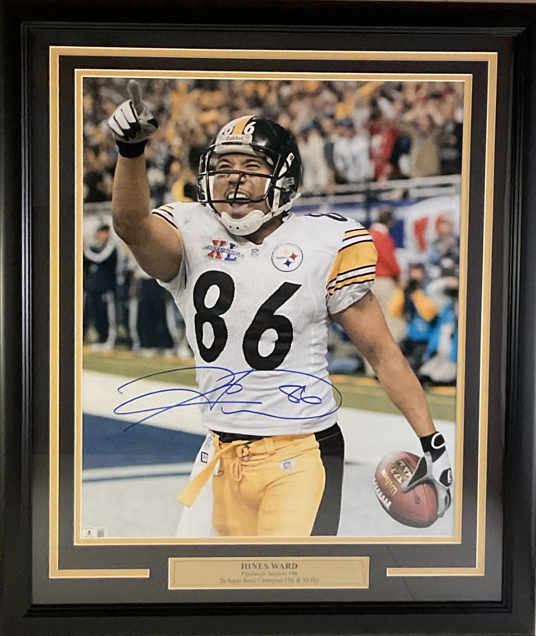 Hines Ward Pittsburgh Steelers Autographed 16x20 Photo Framed