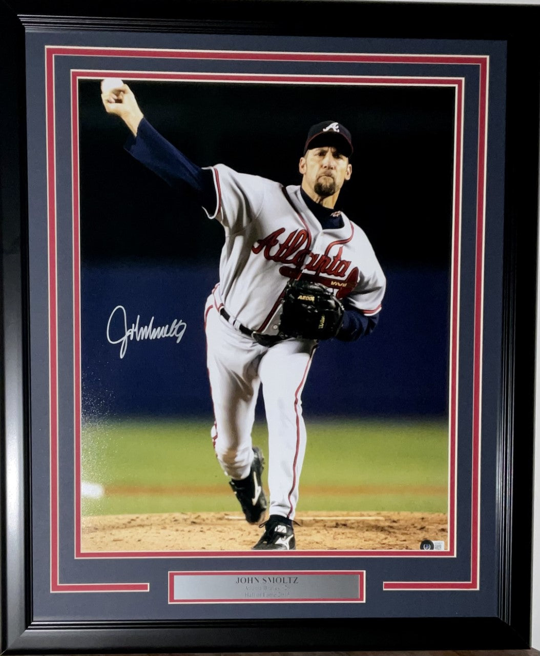 John Smoltz Alanta Braves Autographed 16x20 Photo Framed