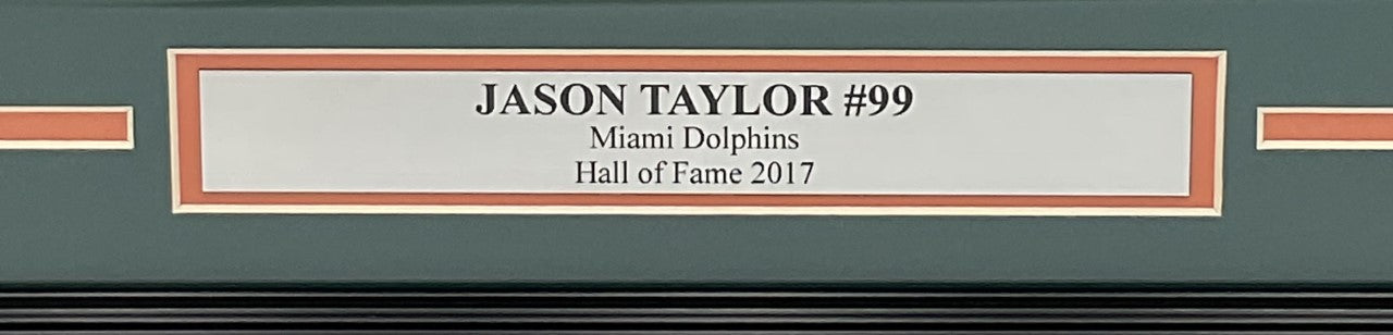 Jason Taylor Miami Dolphins "HOF 17" Autographed 16x20 Photo Framed