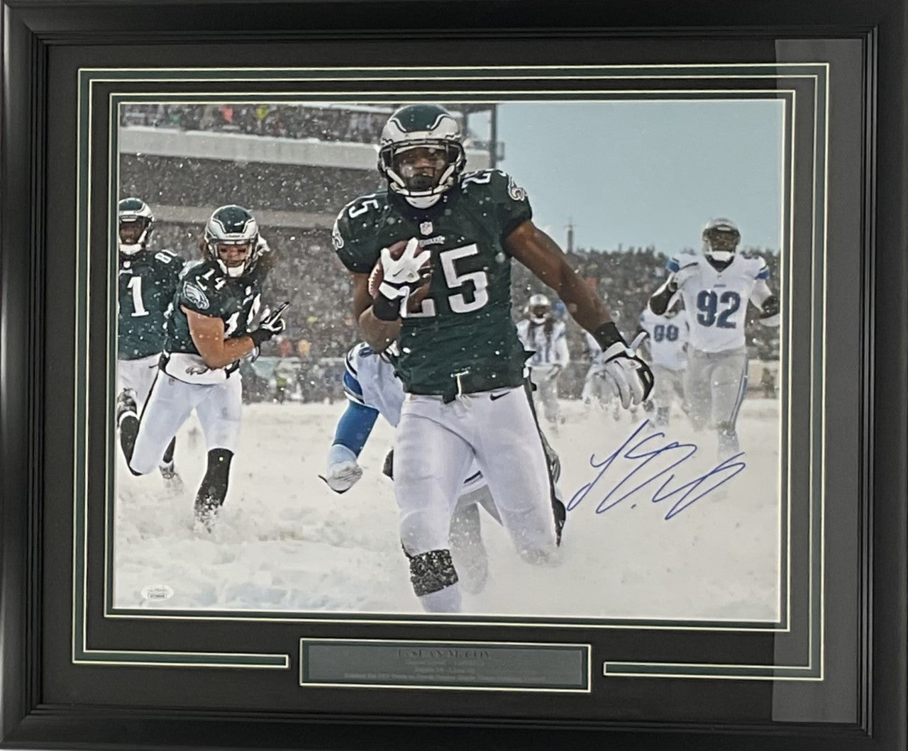 LeSean McCoy Philadelphia Eagles 16x20 Autographed "Snow Bowl" Photo Framed