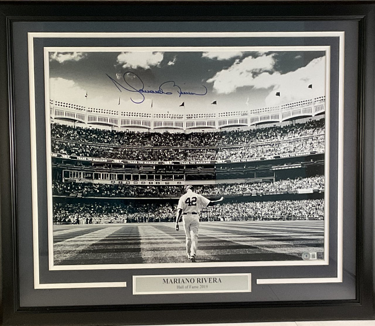 Mariano Rivera Autographed and Framed New York Yankees Jersey